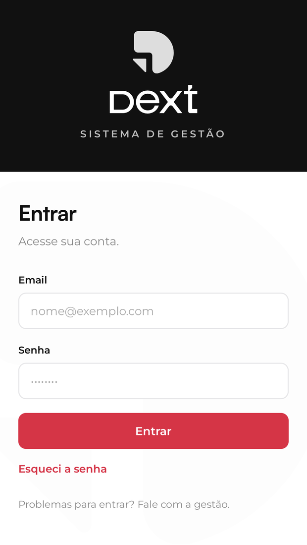 Dext Sistema de Gestão no celular